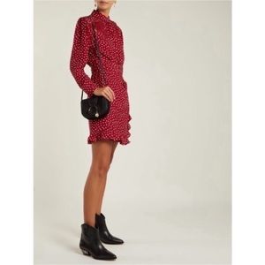 REBECCA TAYLOR 3D Blurry Heart Long Sleeve Silk Wrap Dress - 2